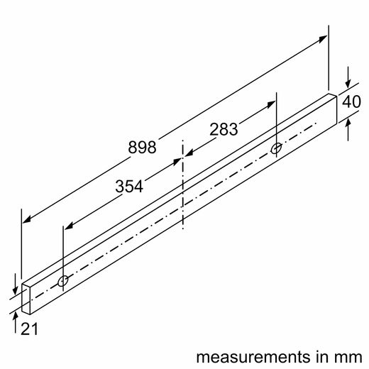 Bosch DFS097A51B Telescopic Cooker Hood Silver - Dimensions